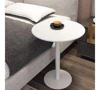 MARIYCH Tavolo da bistrot da esterno, altezza bancone bar da cucina, tavolino da caffè bianco con base in metallo, comodino, facile da montare (60x60x104 cm)