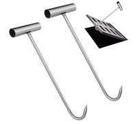 Marjoramy 2 Pezzi Gancio per Tombino, T Gancio per Sollevatore, Gancio per Chiusino Portatile, Sollevamento per Chiusino, Gancio Tombino Sollevatore Chiusino 30 cm, Ganci per Sollevare Tombini