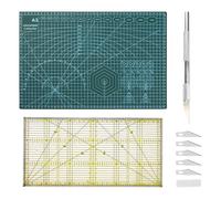 Marjoramy set Tappetino da Taglio A3 con Righello Patchwork e Coltello Artigianale, Tappeto Scrivania Autorigenerante, Tappetino da Taglio a Doppio Lato, Cutting Mat Per Intagliare Dipingere Lavorare