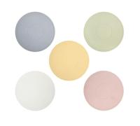 Marjoramy Sottopentola rotondo in silicone, set di 5 sottobicchieri rotondi multifunzionali in silicone, resistenti al calore, sottobicchieri antiscivolo per piatti, ciotole, tazze, 15 cm