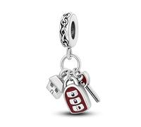 MARJS Ciondolo a forma di chiave di casa, in argento Sterling 925, compatibile con braccialetti Pandora ed europei