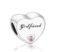MARJS Ciondolo a forma di cuore con scritta "I Love You", in argento Sterling 925, compatibile con braccialetti Pandora