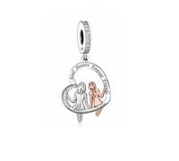 MARJS Ciondolo a forma di cuore con scritta "Soul Sisters Forever Friends", in argento Sterling 925, compatibile con braccialetti Pandora