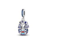 MARJS Ciondolo a forma di faraone egiziano, a forma di piramide, in argento Sterling 925, compatibile con braccialetti Pandora e europei