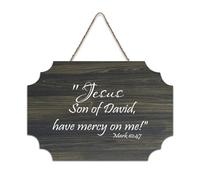 Mark 10:47, decorazione da parete con Gesù, figlio di David, Have Mercy on Me, cartello rustico in legno decorativo da appendere, decorazione da parete per soggiorno, camera da letto, porta, finestra