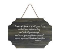 Mark 12:33 to Love The Lord with All Your Heart Understanding Strength And to Love Your Neighbor A Farmhouse Cartello in legno con scritta in lingua inglese "To Love The Lord with All Your Heart