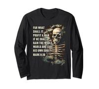 Mark 8:36 What Shall If Profit - Eternity Verse Warning Maglia a Manica