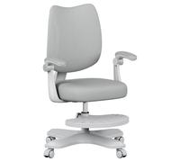 MARK ADLER Junior 4.6 Sedia ergonomica per bambini da scrivania girevole - altezza regolabile - schienale regolabile - rotazione a 360° - braccioli pieghevoli - ruote di gravità - poggiapiedi - Grigio