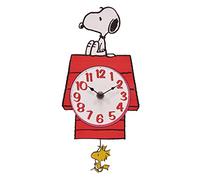 Mark Feldstein & Associates Peanuts Snoopy's Dog House con Woodstock Pendulum Pal Orologio da parete, 30,5 cm