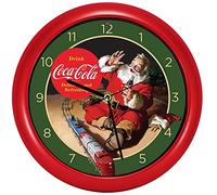 Mark Feldstein Coca Cola - Orologio sonoro per il 90° anniversario di Babbo Natale e treno, 20,3 cm