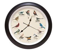 Mark Feldstein, orologio da parete originale con uccello canto, 33 cm, nero