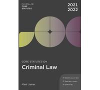 Mark James Core Statutes on Criminal Law 2021-22 (Tascabile) Hart Core Statutes