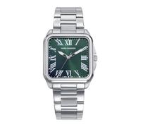 Mark Maddox HM0153-62 - Orologio da uomo analogico a tre aghi, cassa e bracciale in acciaio, quadrante verde con numeri romani