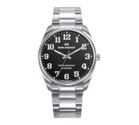 Mark Maddox HM1029-55 - Orologio analogico da uomo a tre aghi, 41 mm, cassa e bracciale in acciaio, quadrante nero con numeri arabi, WR 50 m