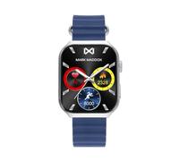 Mark Maddox HS2002-30 - Orologio Smartwatch unisex Smartnow, cassa in metallo argentato, cinturino in silicone blu, touch screen, blu, Casual