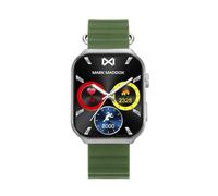Mark Maddox HS2002-60 Smartwatch Unisex Smartnow, cassa in metallo argentato, cinturino in silicone verde, touch screen, argento, Casual