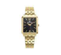 Mark Maddox MM0142-55 - Orologio da donna analogico a due aghi, cassa e bracciale in acciaio IP oro, quadrante nero con numeri arabi, cristallo minerale