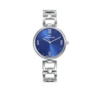 Mark Maddox MM1033-33 - Orologio da donna analogico con due aghi da 32 mm, cassa e bracciale in acciaio, quadrante blu con numeri romani, chiusura di gioielli, WR