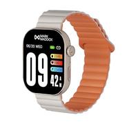Mark Maddox Smart HS2007-10 - Smartwatch unisex bianco e arancione, cinturino in gomma, cassa argentata, chiamate dall'orologio, GPS in app, controllo stress e frequenza cardiaca, collezione Smart Now