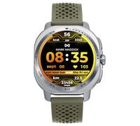 Mark Maddox Smart HS2008-80 - Smartwatch unisex verde militare, cinturino in gomma traspirante con fibbia, GPS in app, chiamate dall'orologio, controllo dello stress e del ritmo cardiaco, collezione
