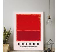 Mark Rothko Poster della Mostra per Il Museo Guggenheim di New York 1970 Museo Stampa Astratta della Tela di Canapa Pittura Complementi Arredo Casa 60x80 cm Senza Cornice