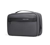 MARK RYDEN Beauty case da appendere, impermeabile, borsa da toilette per uomini e donne, pieghevole, con 4 scomparti per viaggi d'affari, palestra, vacanze e casa, grigio.