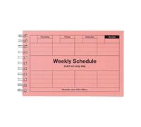 MARK`S - Agenda settimanale Neo, rosa non datata, formato A6, 58 settimane, con panoramica mensile, agenda tascabile compatta con rilegatura ad anelli, per ufficio, studio, uso quotidiano