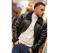 MARK UP Eco Montone Uomo Nero Sherling Collo Camicia in Pelliccia Ecologica MODELLO MK594055, - Nero / XXXL