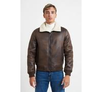 MARK UP Montone Uomo Ecologico - Chiusura con Cerniera e Collo Camicia MODELLO MK9940030 - Marrone / XXXL