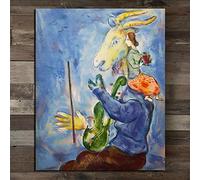 Mark Zakharovich Shagal Capra Stampa Pittura Su Tela Moderna Nordic Wall Art Home Decor Violino Immagine Soggiorno 55x85cm/22x34in Con cornice