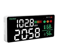 MARKELL Decibel Meter LED Decibel Meter Decibel Meter Audio Decibel Meter WiFi Wall Mounted Sound Level Meter Digital Clock Temperature Humidity Meter, 30-130DBA DB Meter