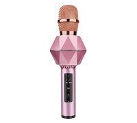 MARKELL Microfono senza Bluetooth Microfono a Condensatore Portatile Microfono Karaoke Dazzle Color SteReo Palmare Speak Mic Rosa