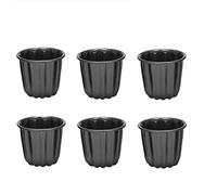 MARKELL Stampo per Canele, Tazza per Muffin Cannele, Stampo per Cannele Antiaderente 6 Pezzi Cannelle Grigio-Nero