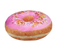 Markenlos Donut Doughnut - Cuscino rotondo con vernice e pietre rosa