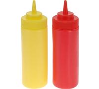 Markenlos Ketchup Senf - Set di 2 Bottiglie da spremere, 400 ml, Colore: Rosso/Giallo
