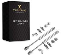 MARKENZEUG© 2x Molla a gas premium per flap I Smorzatore di pressione a gas I Supporto per molle a gas per armadietti I Raccordo per flap I 270mm I 150N I Set di 2