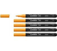 Stabilo FREE Acrylic - Marker Acrilico - T100 Punta rotonda 1-2mm - Confezione da 5 - Arancione