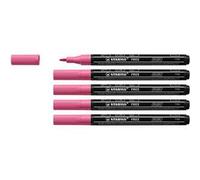 Stabilo FREE Acrylic - Marker Acrilico - T100 Punta rotonda 1-2mm - Confezione da 5 - Rosa