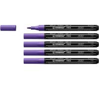STABILO FREE Acrylic - Marker acrilico - T100 Punta rotonda 1-2mm - Confezione da 5 - Viola