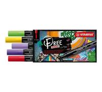 STABILO Marker acrilico FREE Acrylic T300 Punta rotonda 2-3 mm Vibrant Edition Astuccio 5 colori