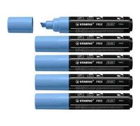 Marker acrilico - STABILO FREE Acrylic - T800C Punta a scalpello 4-10mm - Confezione da 5 - Blu Cobalto
