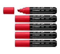 Stabilo FREE Acrylic - Marker acrilico - T800C Punta a scalpello 4-10mm - Confezione da 5 - Carminio