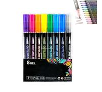 Marker Pen for Highlight, Outline Markers, Double Line Outline Pens, Double Line Quick Dry Outline Markers, Scrapbook Supplies For Drawing and Scribbling (8 color)