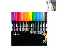 Marker Pen for Highlight, Outline Markers, Double Line Outline Pens, Double Line Quick Dry Outline Markers, Scrapbook Supplies For Drawing and Scribbling (12 color)