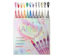 Markers, 12 Color Fingernail Pens, Dotting Tools for Nail Designs, Easy Use Paint Pens, Creative Manicure Accessories for Women Girls Wife Girlfriend Daughter Salon Party Home Holiday