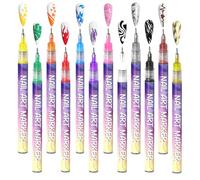 Markers per unghie | 3D Paint Quick-Drying Markers - Nail Design Dotting Tool Brush | for Home Party Travel Photoshoot Wedding Practice Incontri Daily Christmas Women Beginners