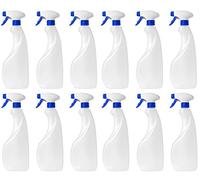 MARKESYSTEM - Flacone spray vuoto in plastica da 750 ml (12 bottiglie) Trasparente e riciclabile HPDE - Pistola per prodotti chimici, liquidi, alcoli