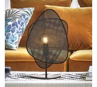 MARKET SET Lampada da tavolo Screen, nera, rattan, altezza 51 cm MARKET SET