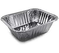 marketcaffe - 100 Vaschette Alluminio per 1 Porzione - Elevata Conduzione Termica e Resistenti - Perfette per Cuocere e Congelare, Comode per il Trasporto - Per Meal Prep, Catering, Buffet