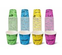 marketcaffe 200 Bicchierini da Caffè Colorati 75 ml - Bicchieri in Cartoncino Monouso per Espresso, Tè e Bevande Calde | Bicchieri Usa e Getta Riciclabili per Bar, Ufficio, Catering e Asporto